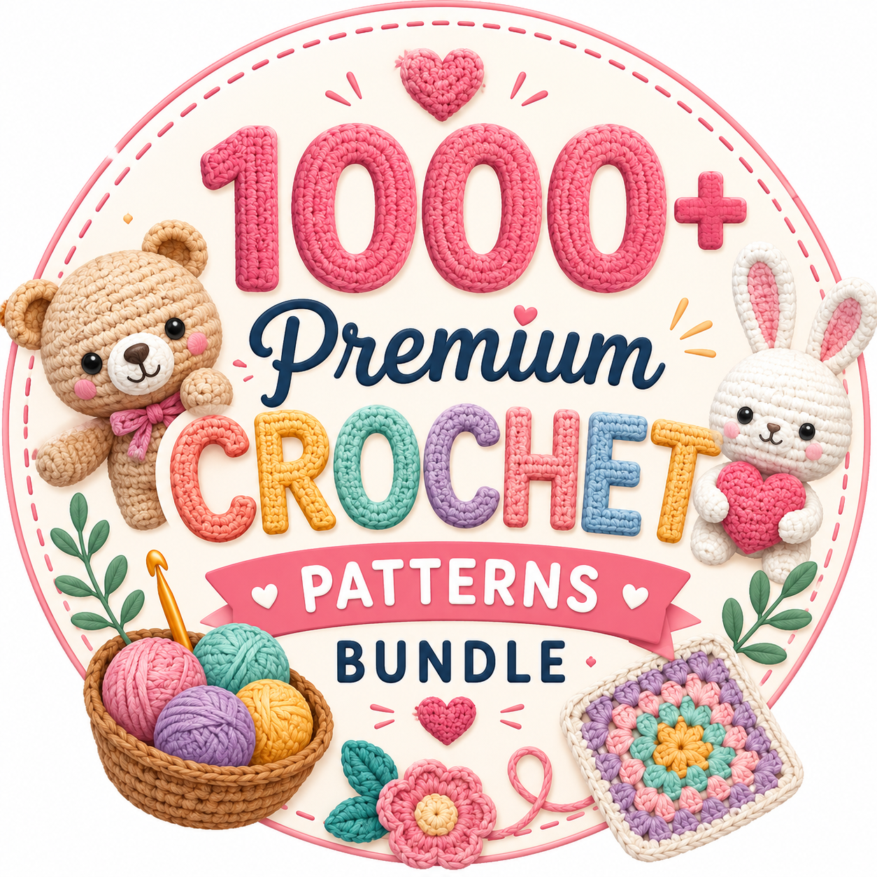 1000+ Premium Crochet Patterns Bundle